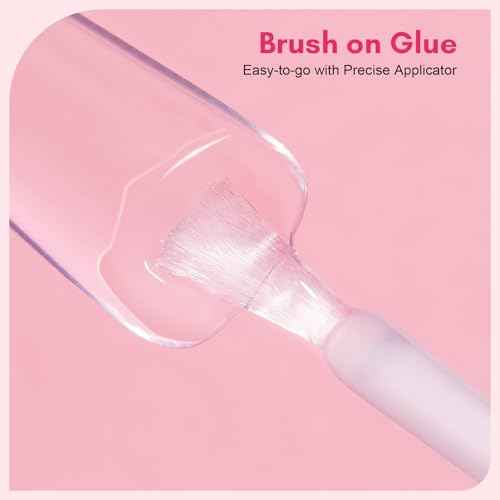 Makartt Super Strong Nail Glue for Press ons: Acrylic Nail Tips-Fake Nails-Salon Quality, Brush On, Quick Dry, Easy Application Durable & Long-Lasting Fast Glue False Nails, Hema Free