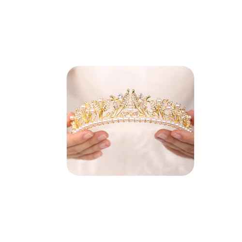 JWICOS Pearl Tiara Crown for Women Silver Tiara Headband for Prom Pageant Party Birthday Gifts Bridal Wedding Tiara for Bride