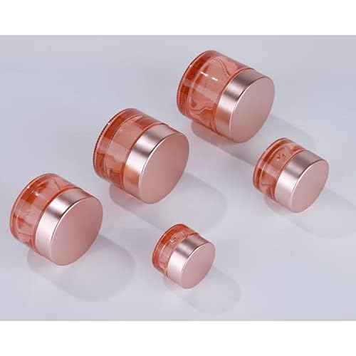 10 Packs 5g/5ml Empty Sample Jars Pink Glass Cosmetic Jar Pot Bottles with Rose Gold Lids Cosmetic Container Refillable Eye Cream Jar Pot Vials for Makeup Lotion Face Eyeshadow Lip Balms