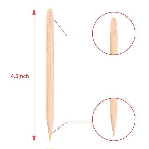 100PCS Orange Sticks for Nails 4.5 Inch - Wooden Cuticle Pusher & Remover Set - Non-Toxic, Skin-Safe - Wood Tools for Manicure & Pedicure - Disposable Set for Home & Salon - Won't Break Easily