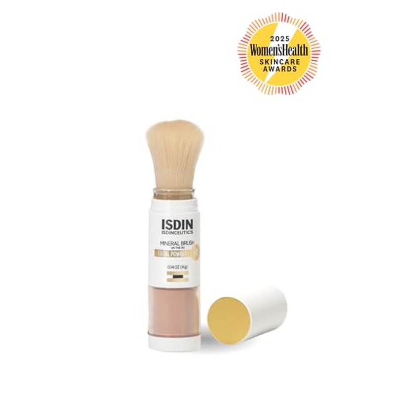 ISDIN Mineral Brush Powder, Facial Pollution and Blue Light Protection, a Complement to your Sun Care Routine, Suitable for Sensitive Skin
