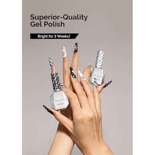 MelodySusie Thick Gel Nail Polish Set- 2 Pcs 15ML Black & White Gel Polish Set Soak Off UV LED White Gel Polish Christmas Gift for Women Nail Art Manicure Salon DIY Nail Design Decoration at Home