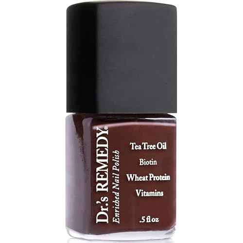 Dr¡¯s Remedy Enriched Nail Polish: Non Toxic, All Natural, and Organic - Doctor Formulated: Strengthens, Restores, Heals, and Protects '24-Free' - DESIRE Dark Brown