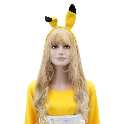 Yellow Cartoon Ears Headband Anime Cosplay Costume for Halloween Festival Theme Party