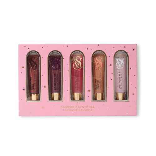 Victoria's Secret Lip Gloss Gift Set, Flavor Favorites, Flavored Lip Gloss Set for Women, Includes 5 assorted Lip Glosses