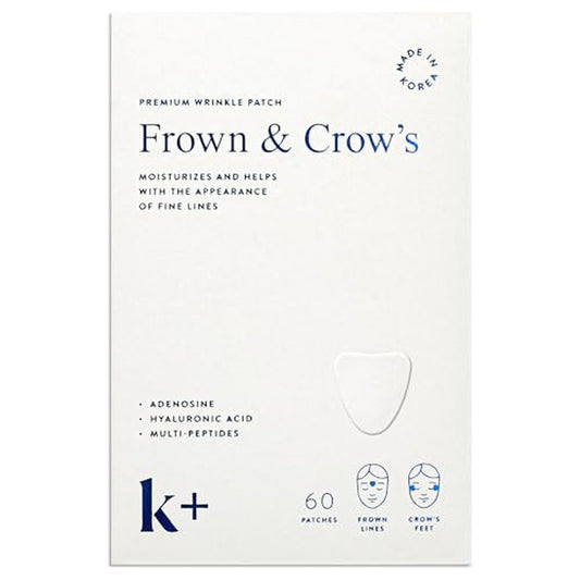 KPLUS K+ Wrinkle Patches for Forehead, Crow¡¯s Feet & Smile Lines ? Korean Overnight Patches with Hyaluronic Acid, Peptides & Adenosine (60 Count)