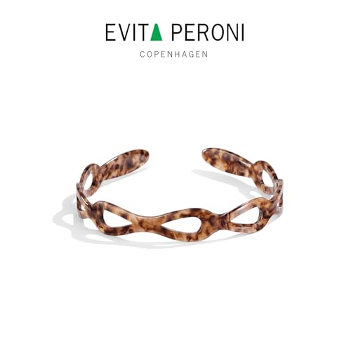 EVITA PERONI Headbands for Women Non Slip Acetate Hollow Design High-grade and Fashionable Headbands Women's Hair with Teeth Comfort Hairband - Phantom Brown