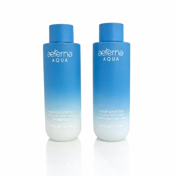 Aeterna AQUA Shampoo & Conditioner Set - Hydrating Anti-Frizz Hair Care with Almond & Aloe Vera | For All Hair Types