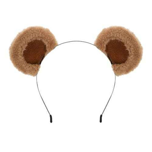 SIOTMERA Bear Ears Headband Brown, Cute Care Movable Hairband Adult with Toddler Animals Costume, Soft Makeup Head Wear for Washing Face Women