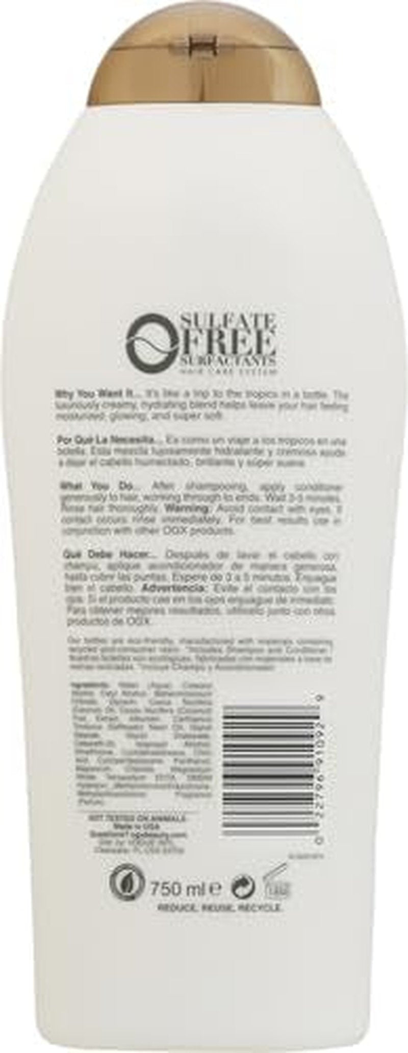 OGX Nourishing Coconut Milk Conditioner - Hydrating & Restoring Formula for Soft Hair | 25.4 fl. oz (Pack of 2)