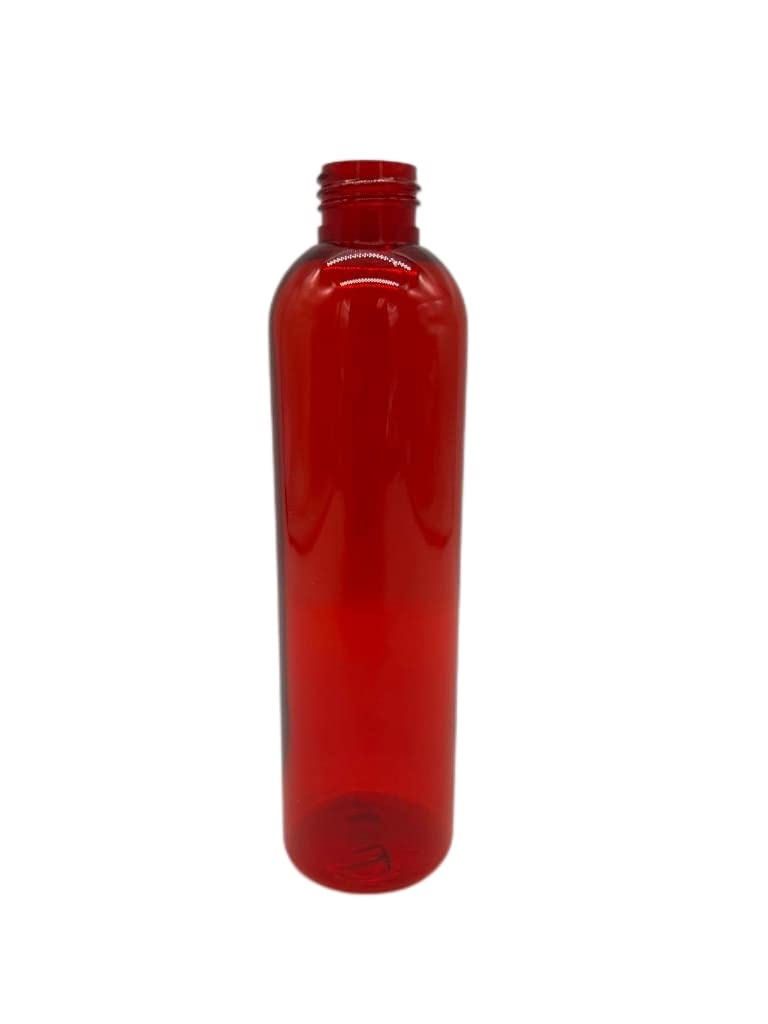 Natural Farms 8 oz Red Cosmo Plastic Bottles -12 Pack Empty Bottle Refillable - BPA Free - Essential Oils - Aromatherapy | Black Flip Top Snap Cap - Made in the USA