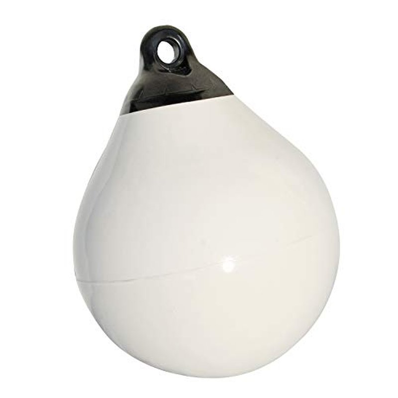 Taylor Made Tuff End Buoy, White (9") ? Flexible, Strong, Marine-Grade Vinyl Buoy for 25-40 Foot Boats ? Easy-to-use, Trivalve¢â Inflates with Standard Ball Pump ? 2020108079