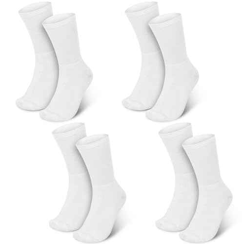 4 Pairs Cotton Soft Eczema Socks White Hydrating Moisturizing Therapy Cotton Socks Eczema Relief for Adult Wet Wrap Non Itch Soft Feet Treatment