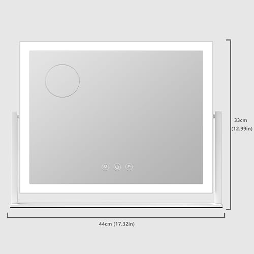 Lighted Makeup Mirror, 17.3"x13" Hollywood Vanity Mirror with Lights, Three Color Lighting Modes, and 5X Magnification Mirror, Smart Touch Control, 360¡ÆRotation (Gold, Gift Box)