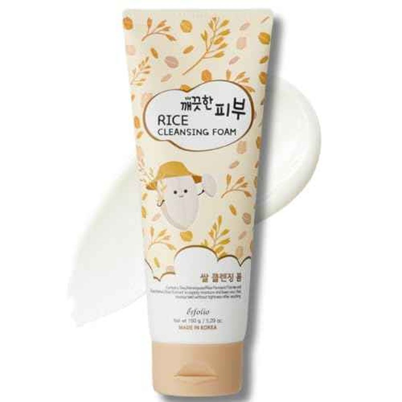 esfolio Rice Cleansing Foam Face Wash ? Gentle Daily Facial Cleanser with Soft Creamy Foam ? Suitable for All Skin Types ? Helps Remove Dirt, Oil, and Impurities Without Drying (5.29oz -150g)