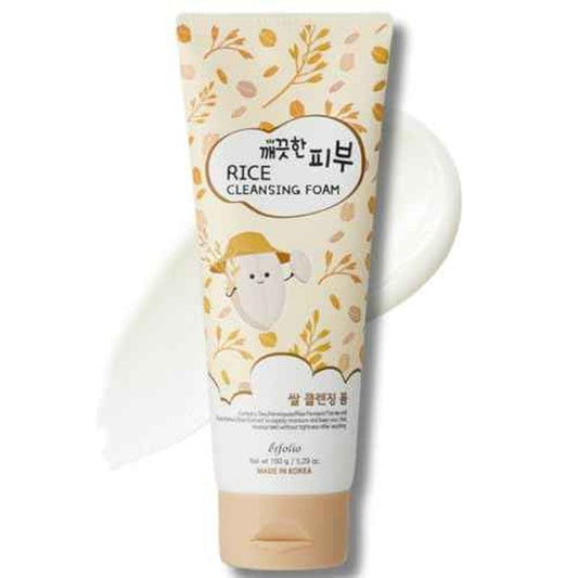 esfolio Rice Cleansing Foam Face Wash ? Gentle Daily Facial Cleanser with Soft Creamy Foam ? Suitable for All Skin Types ? Helps Remove Dirt, Oil, and Impurities Without Drying (5.29oz -150g)