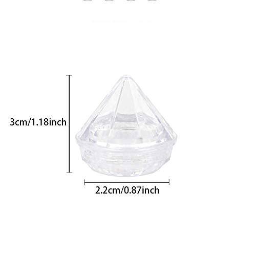 50 PCS 5 Gram Diamond shaped Clear Jars Empty Refillable Cosmetic Sample Jars Makeup Plastic Jar with Lid Cosmetic Trial Case Compact Storage Box for Lotion Creams Eyeshadow Nails Powder