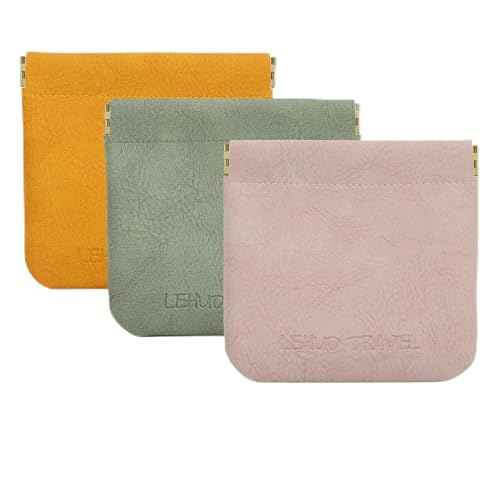 RIGHT AWAY 3 PCS Small Makeup Bag for Purse,Mini Cosmetic Organizer Make Up Bag for Women,Squeeze Coin Purse Pouch,Portable Tiny Makeup Pouches for Cosmetic Accessories,Lipstick, Jewelry, Card, Coins