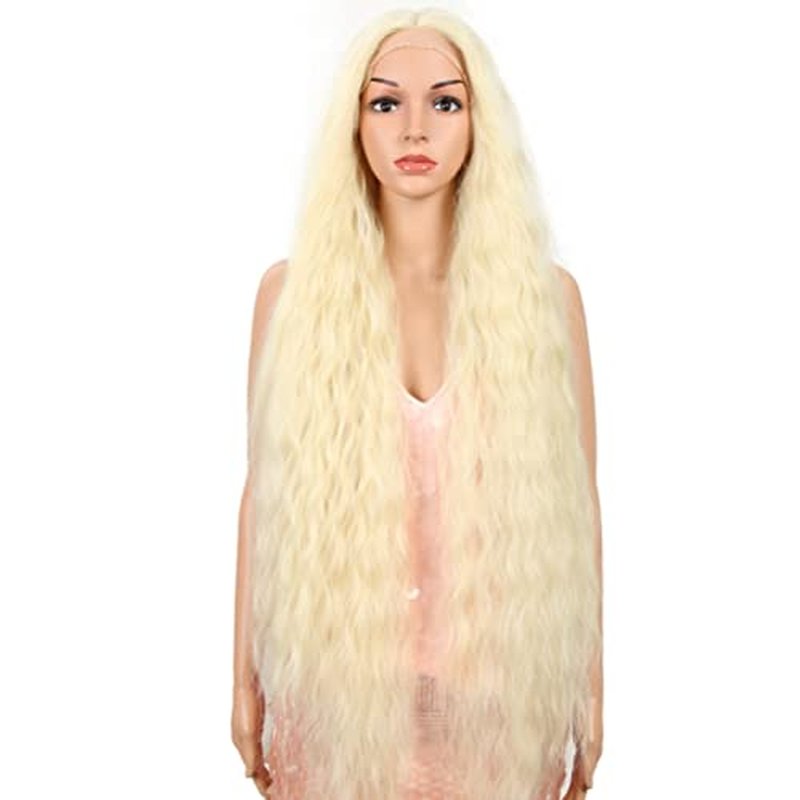 Style Icon 41¡± Lace Front Wigs Long Wavy Synthetic Wigs with Baby Hair Half Hand Tied 130% Density Wigs (41", 613)