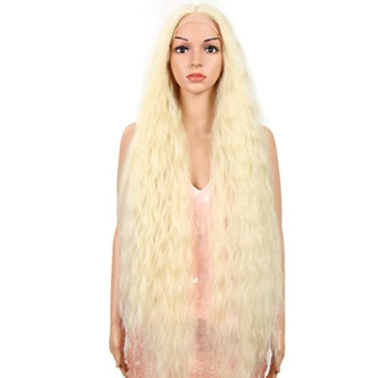 Style Icon 41¡± Lace Front Wigs Long Wavy Synthetic Wigs with Baby Hair Half Hand Tied 130% Density Wigs (41", 613)
