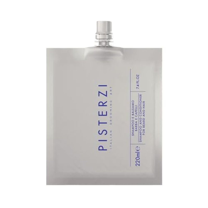 Shampoo & Conditioner for Beard and Hair (Refill Pouch 220 ml, 7.4 fl oz)
