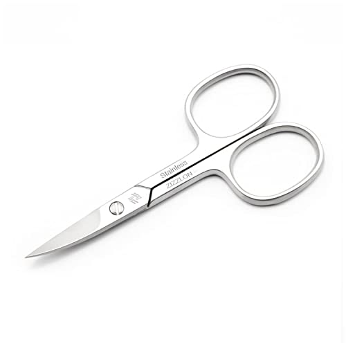 Nail Scissors Curved Micro Serrated Stainless Steel Eyebrow Scissors for Eyelash, Mustache, Beard, Nose Hair, Toenail ? Pedicure, Manicure Scissors for Men and Women