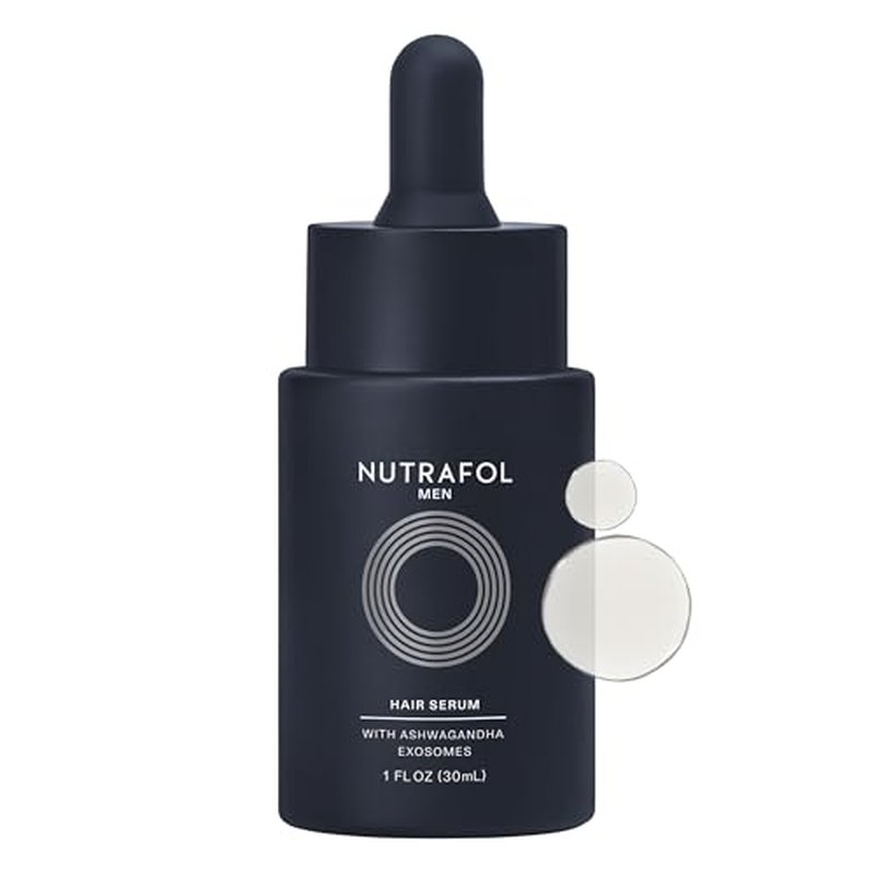 Nutrafol Men's Hair Serum, Clinically Tested to Support Visibly Thicker Hair and Scalp Coverage, Lightweight and Non-Greasy, for Daily Use - 30mL, 1 Bottle