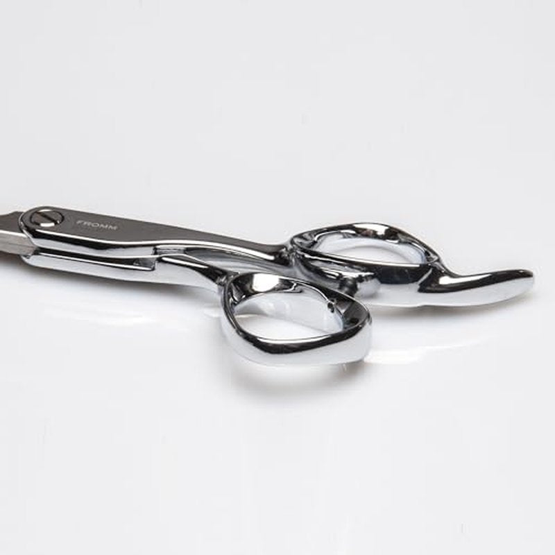 Fromm Professional Explore 5.75" 28 Tooth Thinning Shears Wet and Dry Hair, Polished Silver Japanese Steel Scissors with Smooth Straight Blade and Microserrated Thinning Teeth