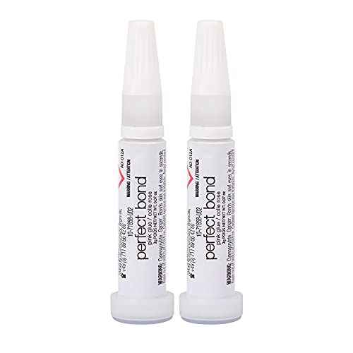 Nailene Perfect Bond Nail Glue, Super Strong, Durable, Easy to Apply Acrylic Nails, Press On Nails, Repairs Natural Nails, Quick Drying Nail Adhesive, Lasts 7 Days, Pink Tint, 2 g/0.07 oz, 2 Pack