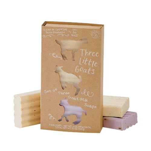 San Francisco Soap Company Simply Be Well Three Little Goats Goat Milk Soap Gift Set of 3 (Set I) | Almond, Honey Apricot, & Lavender |