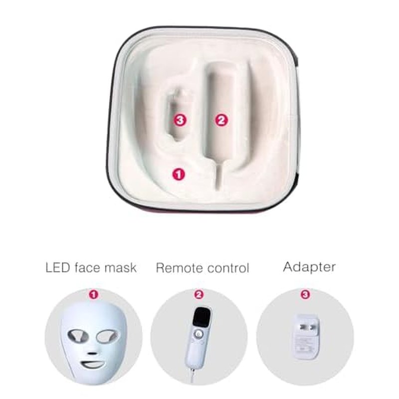 Face Mask Case with Handle Compatible with Shark CryoGlow LED Face Mask, Shock-Absorbing EVA Felt Lining for Secure Storage, Ideal for Travel, Carrying and Organization (Pink)