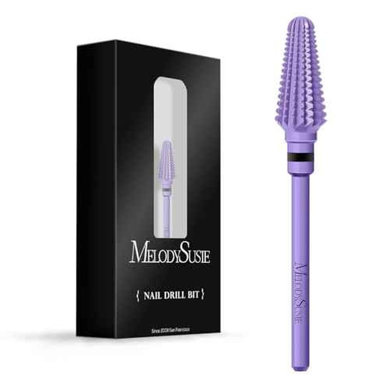 MelodySusie Professional Tornado 3/32'' Nail Drill Bits, Carbide Tungsten Multi-function Bits, Suitable for Manicure Pedicure Cuticle Gel Polishing, Salon Bits, Series Bit-X, Purple, XC