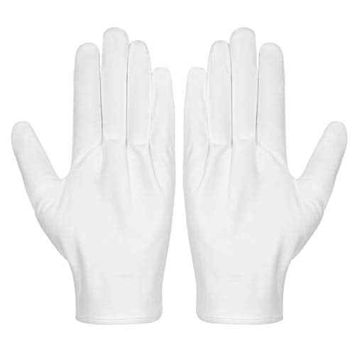 Cotton Gloves, Selizo 3 Pairs White Cotton Gloves Gloves for Women Men Eczema Dry Hands Moisturizing Serving Archival Cleaning Jewelry Silver Inspection