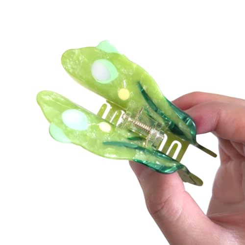 Funny Green Frog Hair Clip,Cute Acetate Hair Claw,Novelty Hair Clips for Women