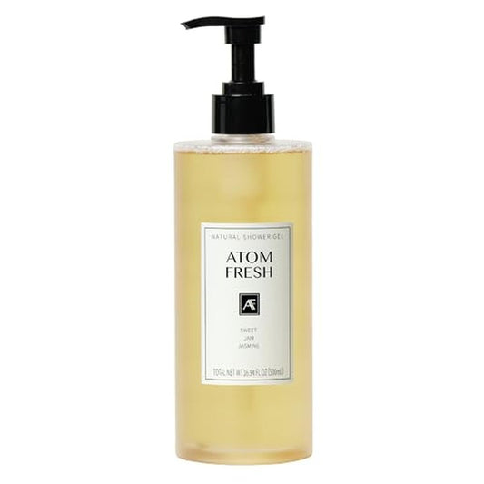 Atom Fresh Antioxidant-Rich Body Wash ? Sweet Jam Jasmine | Gently Cleanse, Nourish & Soften Skin with Oat Amino Acids, Soapberry & Vitamin E | Plant-Based, Sulfate-Free Formula (16.94 fl oz)
