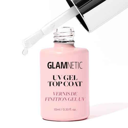 Glamnetic UV Gel Clear Top Coat | High-Gloss Finish | No-Wipe Formula | Works on Press-Ons & Polish | LED UV Curable | 0.33 fl. oz.