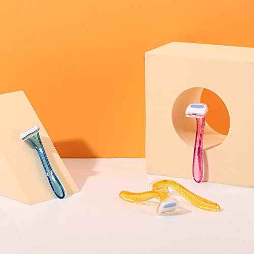 Honoson 30 Pieces Bikini Razors Bikini Trimmer for Women Small Disposable Travel Accessories Armpit Hair Removal Beauty for Body Cosmetic Tool(Light Pink, Light Yellow, Light Blue)