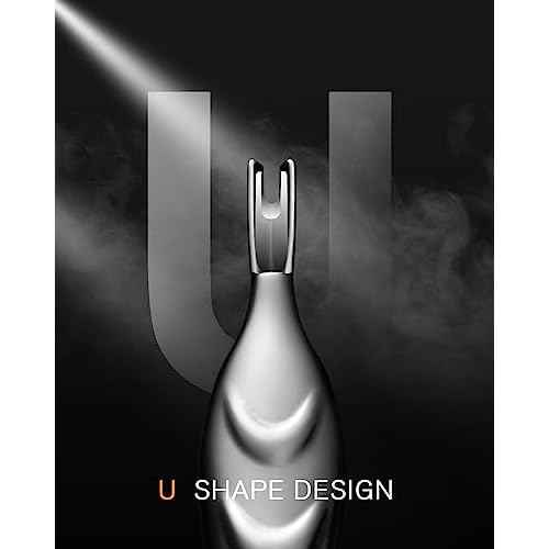 FERYES Cuticle Pusher with Fork, 2-in-1 Cuticle Trimmer Nail Care Tool, Stainless Steel Cuticle Remover Tool for Manicures and Pedicures - Silver