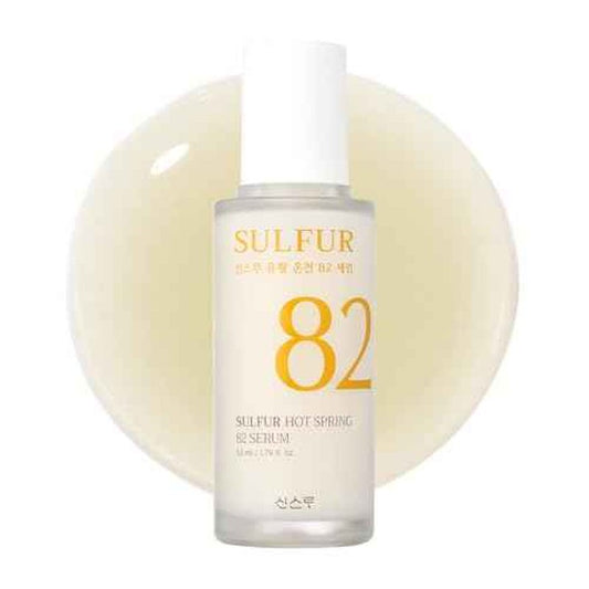 Sulfur Hot Spring Water 82% Soothing Serum with Ceramide, Panthenol, Hyaluronic acid, Hydrating, Glass skin, Non comedogenic, for Dry Skin, Acne-Prone, Korean Skin Care (1.79 fl.oz. 53ml)