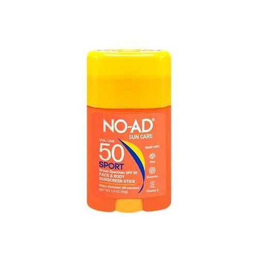 NO-AD SPF 50 Sport Sunscreen Stick 1.5oz | Non-Greasy, Waterproof and Non toxic Sunscreen | Suitable for All Skin Types | Broad Spectrum Protection for Active Lifestyles |