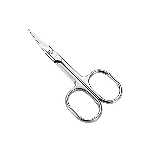 LIVINGO Premium Manicure Scissors Multi-purpose Stainless Steel Cuticle Pedicure Beauty Grooming Kit for Nail, Eyebrow, Eyelash, Dry Skin Curved Blade 3.5 inch