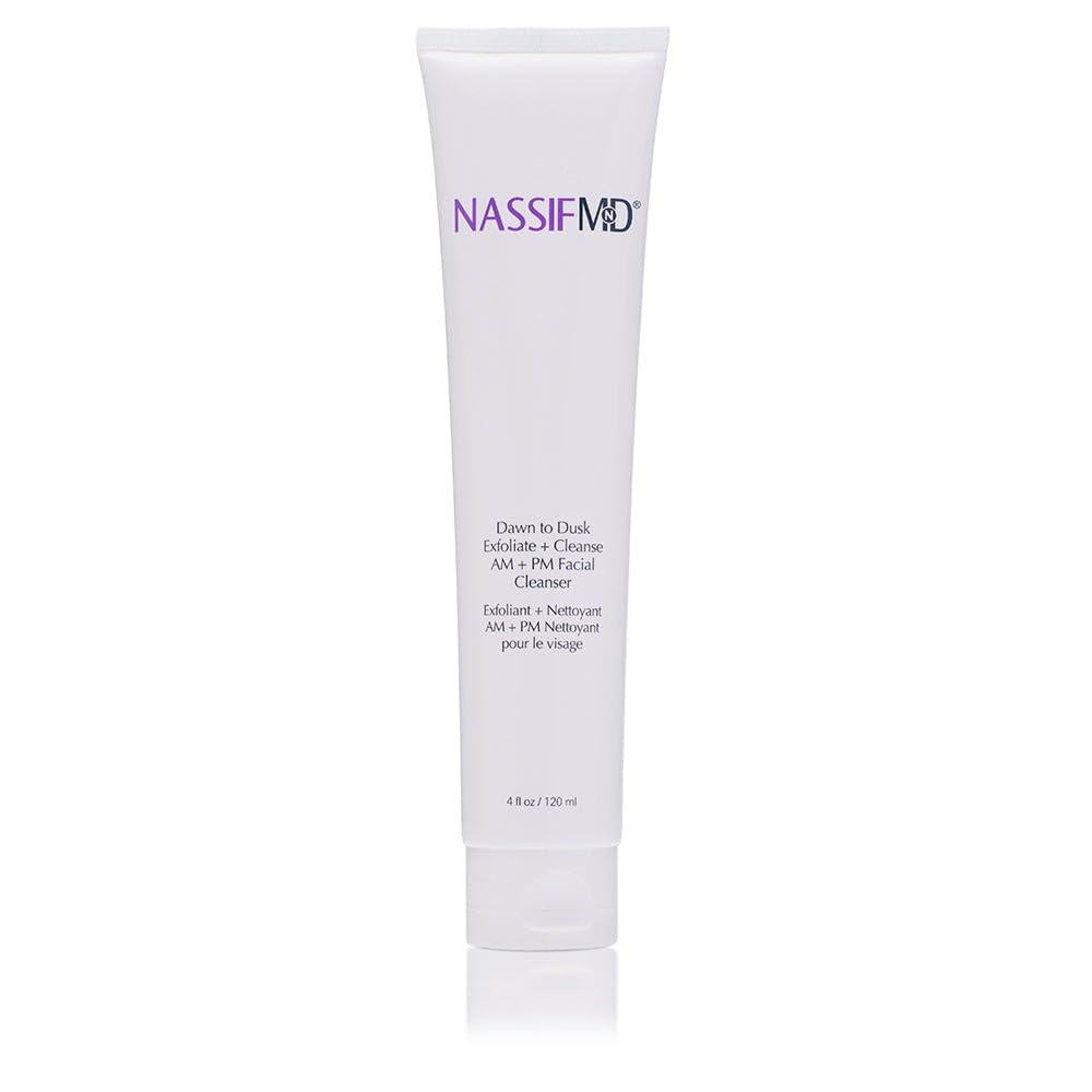 NassifMD Dawn to Dusk Foaming Facial Cleanser Vegan Cleanser Face Wash for Women, Gentle and Hydrating Cream Wash for Dry or Oily Skin, Hydrating
