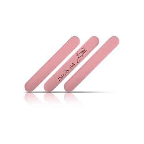 Mini Pink Salon Cushion Board Nail Files 280/320 Very Fine (50 Pack)