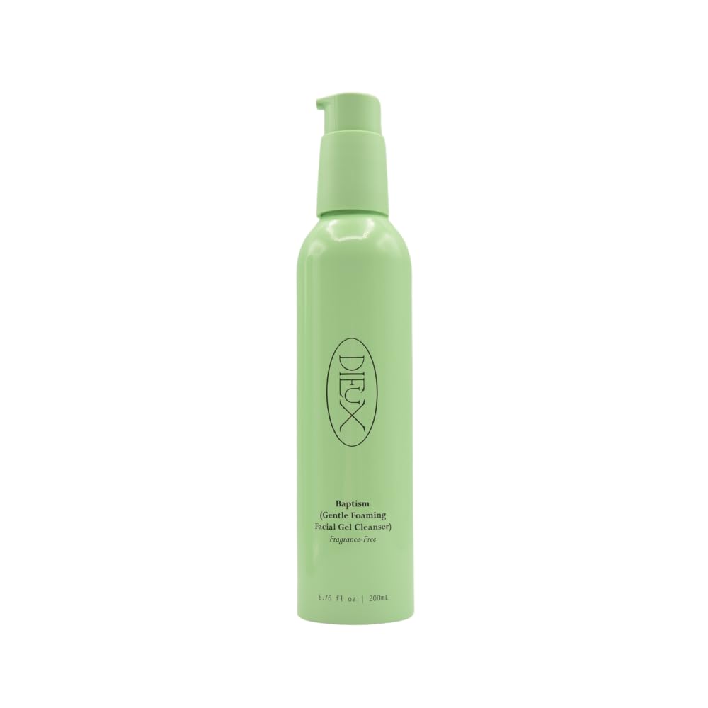 Dieux Baptism Gentle Foaming Facial Gel Cleanser Fragrance Free 6.76 oz