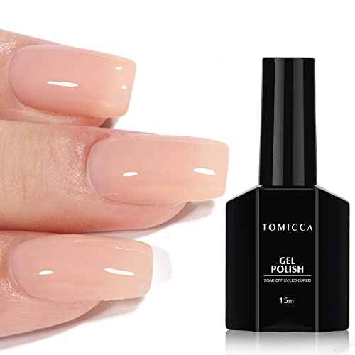 TOMICCA Nude Gel Nail Polish,15ml Light Nude Gel Polish,Soak Off Uv Led Cure Needed£¬Color Long Lasting Translucent Nail Art Manicure French Salon Diy Design Gifts For Woman