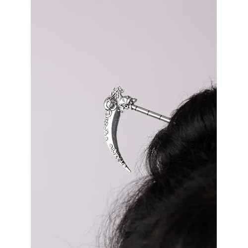 HAQUIL Reaper Scythe Hair Sticks for Bun Hair Long Hair Classic Vintage Flower Hair Sticks Women Gifts