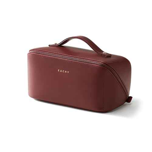 EACHY Travel Makeup Bag,Large Capacity Cosmetic Bags for Women,Waterproof Portable Pouch Open Flat Toiletry Bag Pattern Makeup Bag