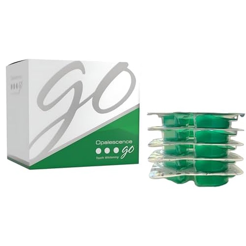 Opalescence Go - Prefilled Teeth Whitening Trays - Original 15% - (4 Treatments) - Hydrogen Peroxide with PF - Cool Mint - Made by Ultradent. 4648-1