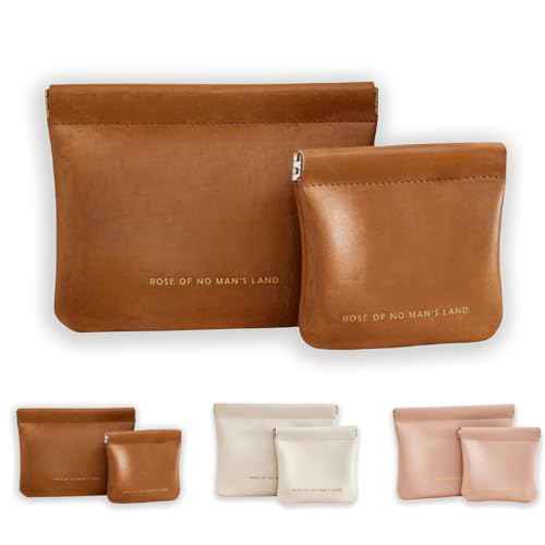 Cosmetic Bags for Women Small Makeup Bag for Purse Pu Leather Makeup Pouch Travel Makeup Bag with Zipper Make Up Bag for Travelling (Brown)