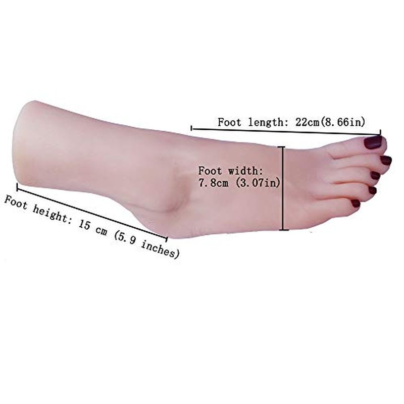 1 Pair of Silicone Female Model Life Size feet with Sketch Nail Art Practice Jewelry Shoes Socks Display Stand